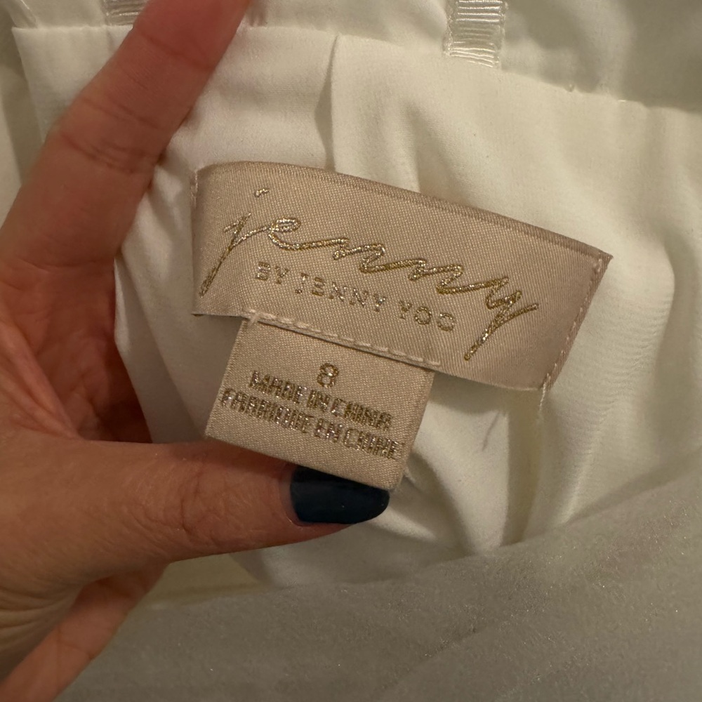 Jenny Yoo White Off-the-Shoulder A-Line Wedding Dress - Picture 12 of 16